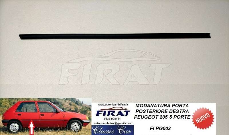 MODANATURA PORTA PEUGEOT 205 5 PORTE POST.DX (PG003)